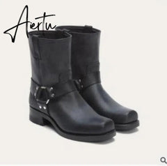 Aieru Winter New Style Men's Shoes Hot Style Retro Middle Tube Men's Boots Casual Men's Shoes Mens Boots Men Shoes Shoes for Men Aiertu