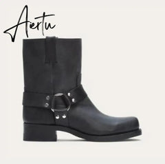 Aieru Winter New Style Men's Shoes Hot Style Retro Middle Tube Men's Boots Casual Men's Shoes Mens Boots Men Shoes Shoes for Men Aiertu