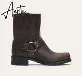Aieru Winter New Style Men's Shoes Hot Style Retro Middle Tube Men's Boots Casual Men's Shoes Mens Boots Men Shoes Shoes for Men Aiertu