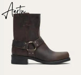 Aieru Winter New Style Men's Shoes Hot Style Retro Middle Tube Men's Boots Casual Men's Shoes Mens Boots Men Shoes Shoes for Men Aiertu