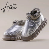 Ankle Boot Woman Winter Platform Warm Fur Shoes for Female Rainproof Cloth Comfortable Soft Plush Chunky Women's Snow Boot Aiertu