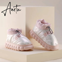 Ankle Boot Woman Winter Platform Warm Fur Shoes for Female Rainproof Cloth Comfortable Soft Plush Chunky Women's Snow Boot Aiertu
