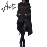 Autumn Winter Long Hoodies Sweatshirts Women Plus Size Loose Long Sleeve Hooded Sweatshirt Female Casual Pullover Hoodie Aiertu