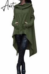 Autumn Winter Long Hoodies Sweatshirts Women Plus Size Loose Long Sleeve Hooded Sweatshirt Female Casual Pullover Hoodie Aiertu