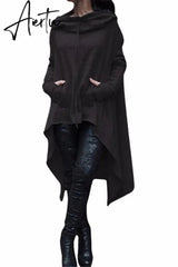 Autumn Winter Long Hoodies Sweatshirts Women Plus Size Loose Long Sleeve Hooded Sweatshirt Female Casual Pullover Hoodie Aiertu