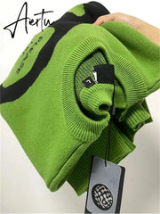 Autumn Winter Women's Sweater O-neck Graphic Male & Women Knitted Sweater Pullovers Long Sleeve Casual Harajuku Clothing Aiertu