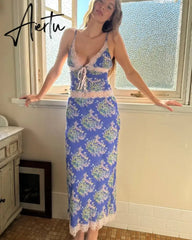 Autumn Women Lace Patchwork V-Neck Long Dress For Women Elegant Outfits Bandage Backless Slim Femme Party Dress Aiertu