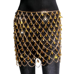 Aiertu - Europe America Fashion Sexy Net-like Skirts for Women Colorful Pendant Metal Chain Apron Spicy Girl Y2k Clothing Accessories Aiertu