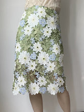 Aiertu - Floral-Embroidered Lace Green Pencil Skirts High Quality Hollow Out Knee-Length A-line Skirt Vintage Women Elegant Clothes Aiertu