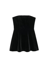 Aiertu Women Fashion Black Backless Zipper Pleated Mini Dress Vintage Strapless Slash Neck Female Chic Lady Dresses Aiertu
