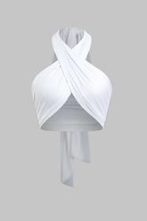 Aiertu Tie-Back Cross Halter Tank Top Aiertu