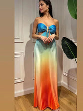 Aiertu - New Summer Gradient Halter Pleated Long Dress Sexy Off Shoulder Backless Wrap Chest Sundress Women's Beach Vacation Dress Aiertu