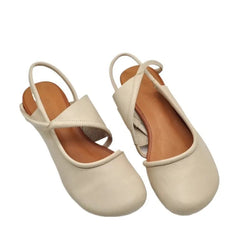 Aiertu - Heeled Sandals for Woman High Heels Shoes Slingback Summer Designer Slippers Chunky Pumps Soft Leather Sandalias De Mujer Aiertu