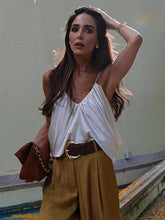 Aiertu - Y2k Satin Pleated Cropped Vest For Women Summer Elegant Irregular Hem Suspender Tops Female Street Backless Sleeveless Chic Tank Aiertu