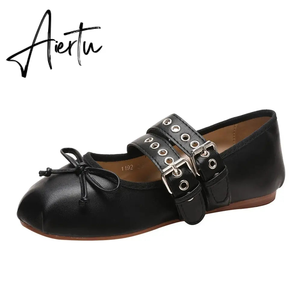 Ballet Flats Women's Shoes Wedding Shoes Mary Janes White Round Toe Casual Dress Flat Shoes Women's Shoes Aiertu