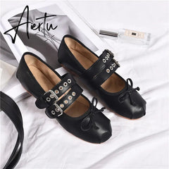 Ballet Flats Women's Shoes Wedding Shoes Mary Janes White Round Toe Casual Dress Flat Shoes Women's Shoes Aiertu
