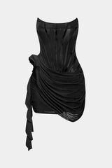 Aiertu 3D Floral Ruffle Corset Mini Dress Aiertu