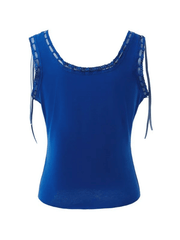 Aiertu - Neckline Lace Stitching Cami Top Aiertu