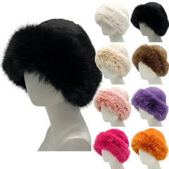 Aiertu - Winter Faux Fox Fur Bucket Hats For Women Soft Thickened Plush Fisherman Hat Outdoor Windproof Warm Beanies Caps Ski Panama Cap Aiertu