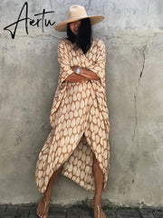 Beach Cover Ups for Swimwear Women Black Tie Dye Kimono Swimsuit Cape Summer Dress Beachwear Outfits Sales Aiertu