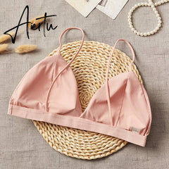 Beauty Back Bra Sexy Deep V-Neck Solid Tube Top Summer Women Seamless Tank Top Underwear Aiertu