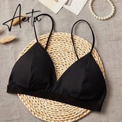 Beauty Back Bra Sexy Deep V-Neck Solid Tube Top Summer Women Seamless Tank Top Underwear Aiertu