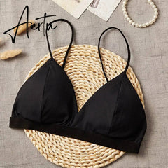 Beauty Back Bra Sexy Deep V-Neck Solid Tube Top Summer Women Seamless Tank Top Underwear Aiertu