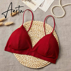 Beauty Back Bra Sexy Deep V-Neck Solid Tube Top Summer Women Seamless Tank Top Underwear Aiertu