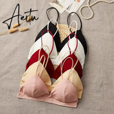 Beauty Back Bra Sexy Deep V-Neck Solid Tube Top Summer Women Seamless Tank Top Underwear Aiertu