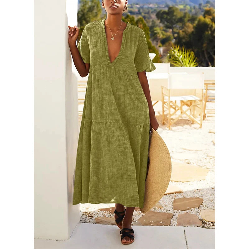 Aiertu - Gauze Elegant And Pretty Women'S Dresses Sexy V-Neck Long Party Dress Ladies Dresses Sale Summer Sundress Aiertu