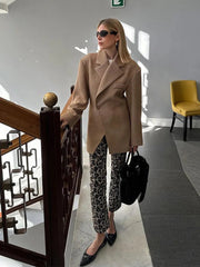 Aiertu - Fashion Lapel Buttons Suit Jacket 2026 Women Solid Long Sleeve Office Lady Blazer Casual Coat Autumn Female Commuting Outerwear Aiertu