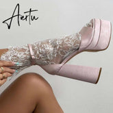 Big Size 43 New Fashion Peep Toe High Heels women's Sandals Platform Banquet Design Luxury Show Solid Summer Shoes Aiertu