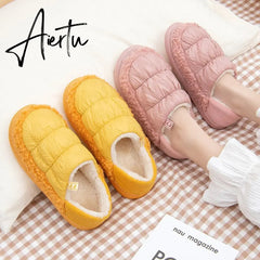 Booties Woman Winter Female Cotton Shoes Anti-skid Snow Boot Wind and Cold Protection Keep Warm Fur Women's Ankle Boots Aiertu