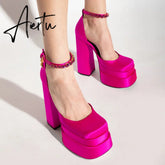 Brand New Design Sexy Party Women's Pumps Platform Spring Summer High Heels Shoes For Woman Crystal Dress Wedding Pumps Summer Aiertu