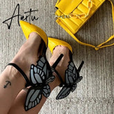 Brand New Summer Sandals Women Dress Party Sexy Thin High Heels Woman Shoes Office Ladies Butterfly Luxury Fashion Sandals Aiertu