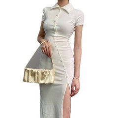 Aiertu - Split Improved Mid-length Tide Cheongsam Dress Aiertu