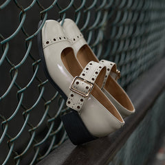 Aiertu - NEW Spring/Autumn Women Pumps Genuine Leather Shoes for Women Pointed Toe High Heel Shoes Metal Buckle Mary Janes Handmade Shoes Aiertu