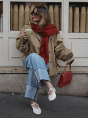 Aiertu - Casual Women's Jacket Lapel Single Breasted Loose Female Coats 2025 Spring Street All-match Long Sleeve Pocket Lady Outwears Aiertu