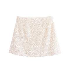 Aiertu - High Street Women Elegant Office A-line Mini Sequin Skirt Aiertu