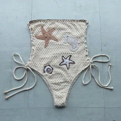 Aiertu - Hand Hook One Piece Swimsuit Sexy Women Swimwear Female Bikini Bandeau Biquini Crochet Swim Suit Bathingsuit Bodysuit Beachwear Aiertu
