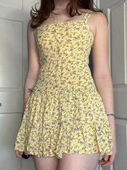 Aiertu -Floral Slim Fit Backless Cami Mini Dress aiertu