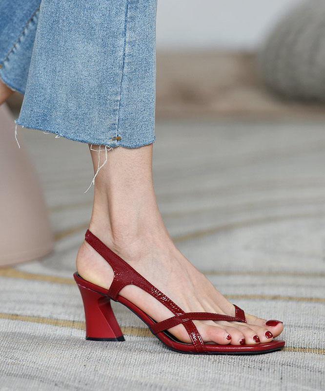 Aiertu Red Sandals Peep Toe High Heel Sandals Aiertu