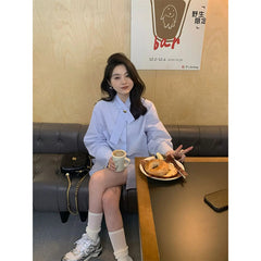 Aiertu Elegant White Shirts Women Fashion Long Sleeve Blouses Summer Office Ladies Korean Design Buttons Casual All Match Tops Aiertu