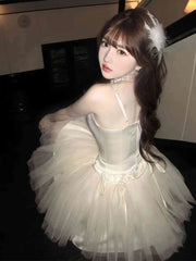 Aiertu - Pure Sexy Sweet Girl Strap Dress Women's Spring Summer Slim Fit A-line Gauze Evening Short Dress Fashion Female Clothes Aiertu