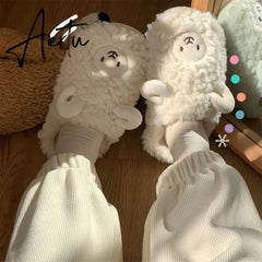 Cartoon Cute Thick-soled Warm Cotton Shoes Ladies Men's Winter Cotton Slippers Autumn and Winter Indoor Home Couple Slippers Aiertu