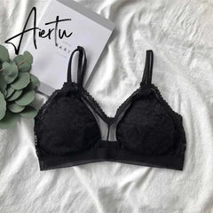 Casual Lace Bralette Padded Bra Women Lace Sexy Bra Stretch Brassiere Fashion Wireless Bra Aiertu
