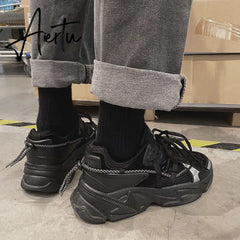 Casual Woman Sneakers Korean Fashion Jogging Lace Up Platform Dad Shoes Sports Harajuku Running Shoe Female Designer Aiertu
