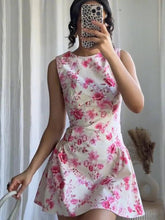 Aiertu - Sweet Printed Party Dress Women O-neck Sleeveless Pleated A-line Mini Dresses Female 2025 Spring Summer Fashion Print Lady Robe Aiertu