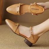 Aiertu - Plus size 34-41 women's genuine leather pointed toe ankle strap flats sandals soft comfortable female summer shoes for woman hot Aiertu