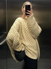 Aiertu - Fall Outfits 2026 Autumn Solid Color Sweater Women 2026 New Round Neck Long Sleeve Loose Jumper Female Casual Fashion Simple Knitted Pullover Tops Aiertu